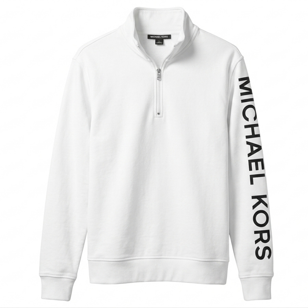 Michael Kors Men’s Quarter-Zip Logo Pullover Size LARGE Pre-owned